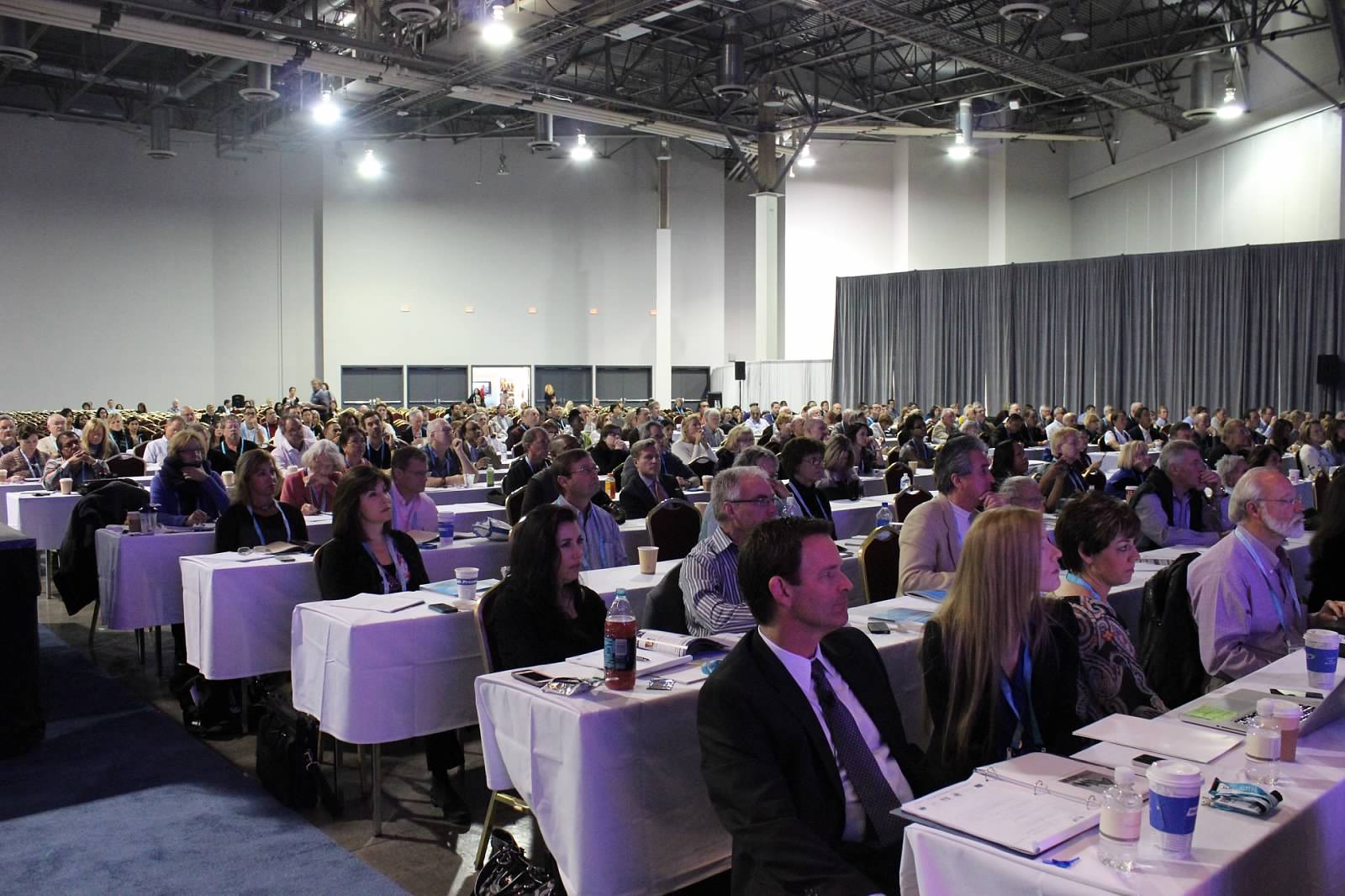 Medical professionals from all over the world sit in on the general session lecture in Las Vegas.