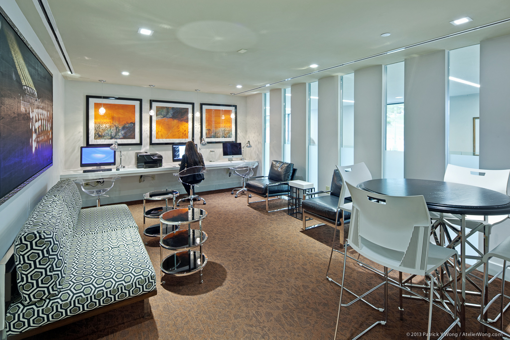 The business center provides an airy and inspirational setting for getting work done.  Photo by Patrick Wong.