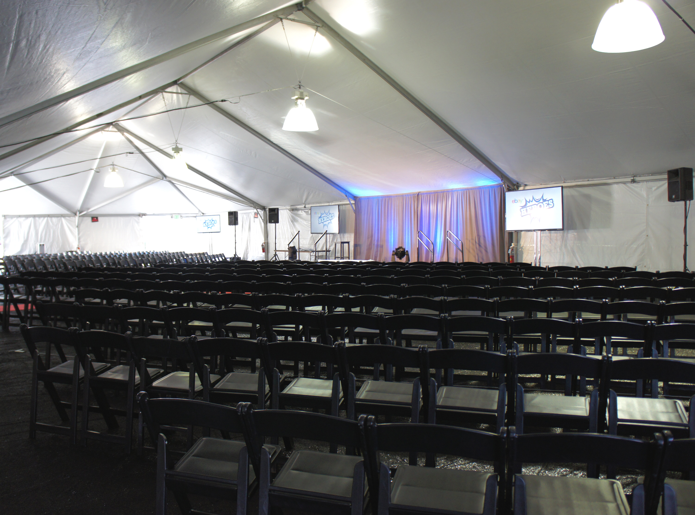 Theater-style Seating in Presentation Tent