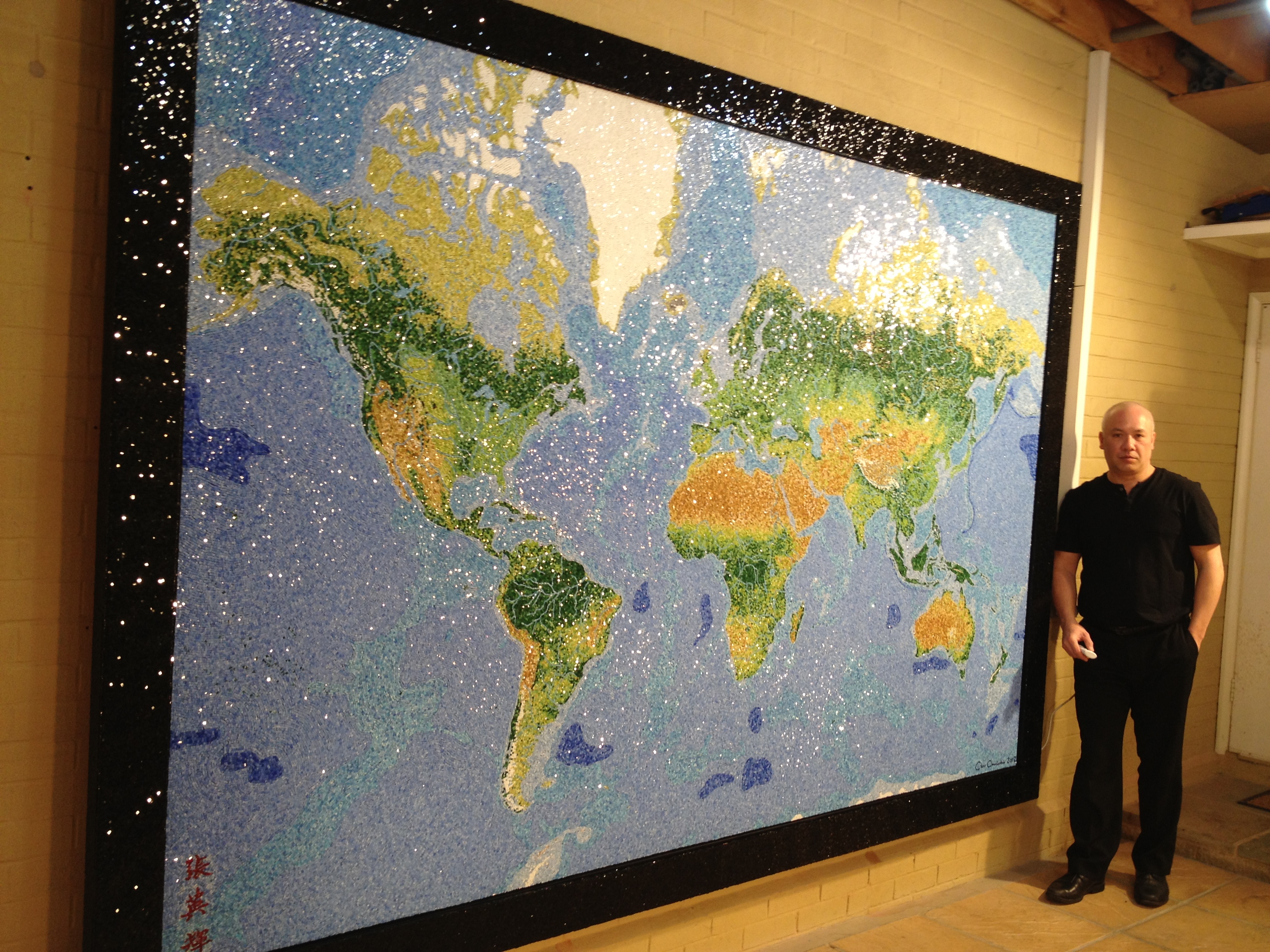 Chris Chamberlain and his 330,000-piece artwork 'Jewel of the Universe' - effectively the prototype for U.S.3