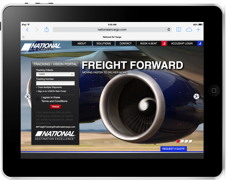 NationalAirCargo.com web site design by Borenstein Group 2014