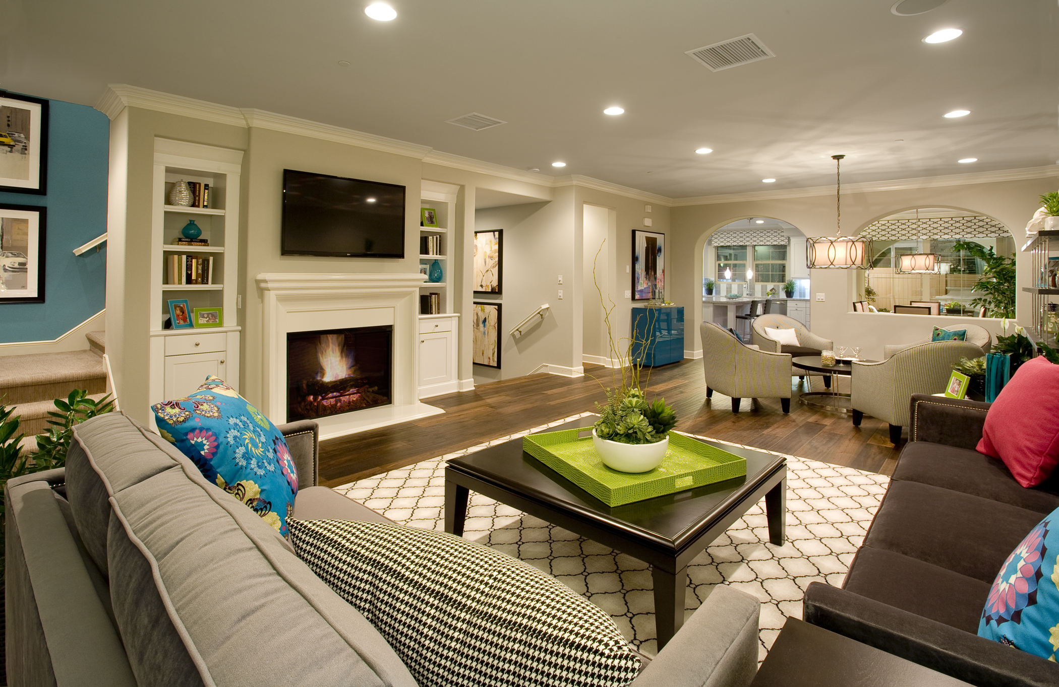 The family room in Residence Two at Palisades at Vista Del Verde by Taylor Morrison.
