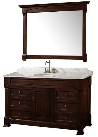 Wyndham Collection WC-TS55-DKCH - andover 55" traditional Bathroom Vanity set - dark cherry