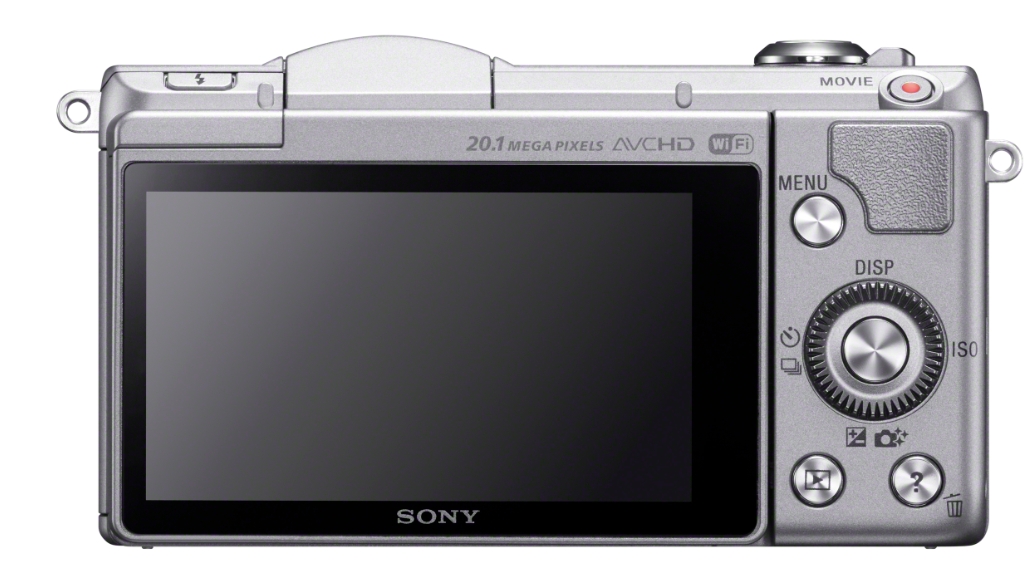 Sony Alpha 5000 Mirrorless Compact Interchangeable Lens Digital Camera - Silver - Back