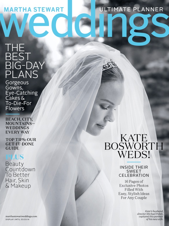 Spiffy Press featured in Martha Stewart Weddings with Kate Bosworth's wedding invitation
