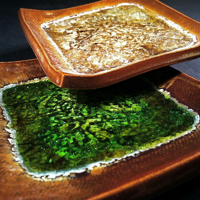 Crushed Glass Pottery Dishes