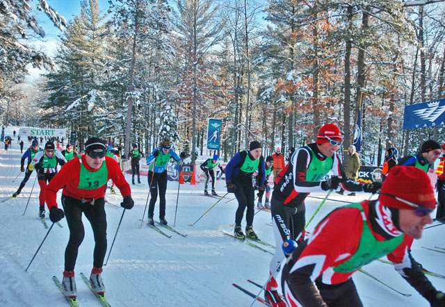 At the starting line: a wave of skiers at the 2013 Vasa