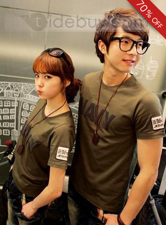 Celebrity Korean Style Short Sleeve Couple T-Shirt