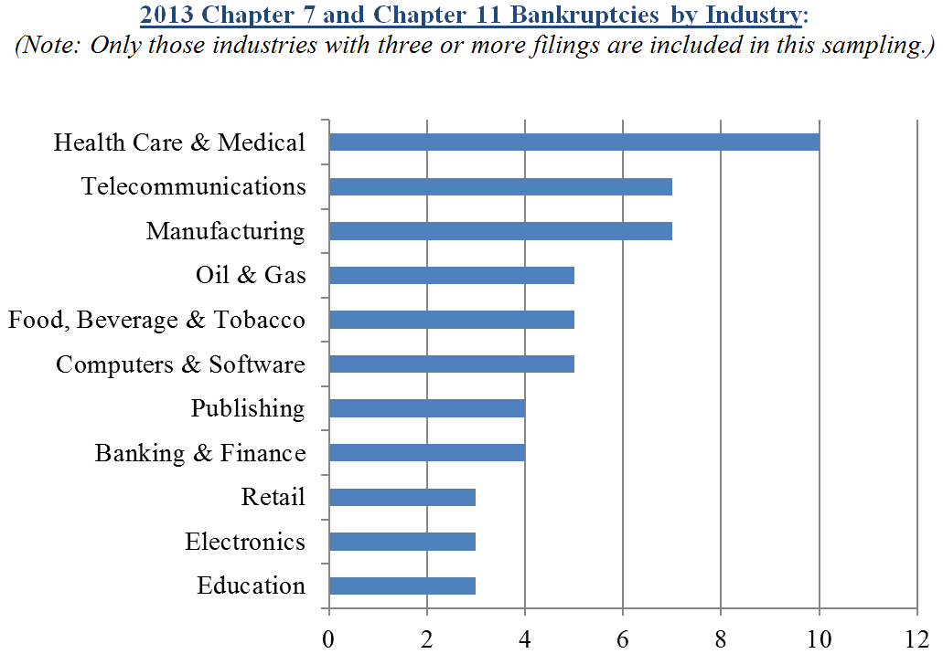 2013 Chapter 7 and Chapter 11 Bankruptcies by Industry