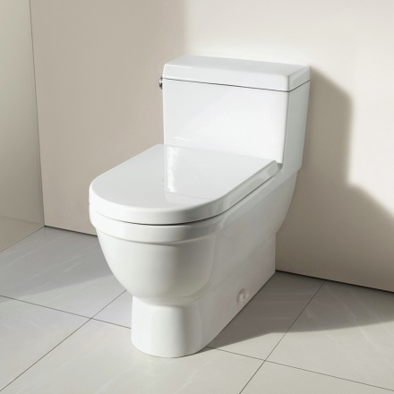 duravit 012809 close-coupled toilet bowl washdown model with vario outlet from starck 3 series