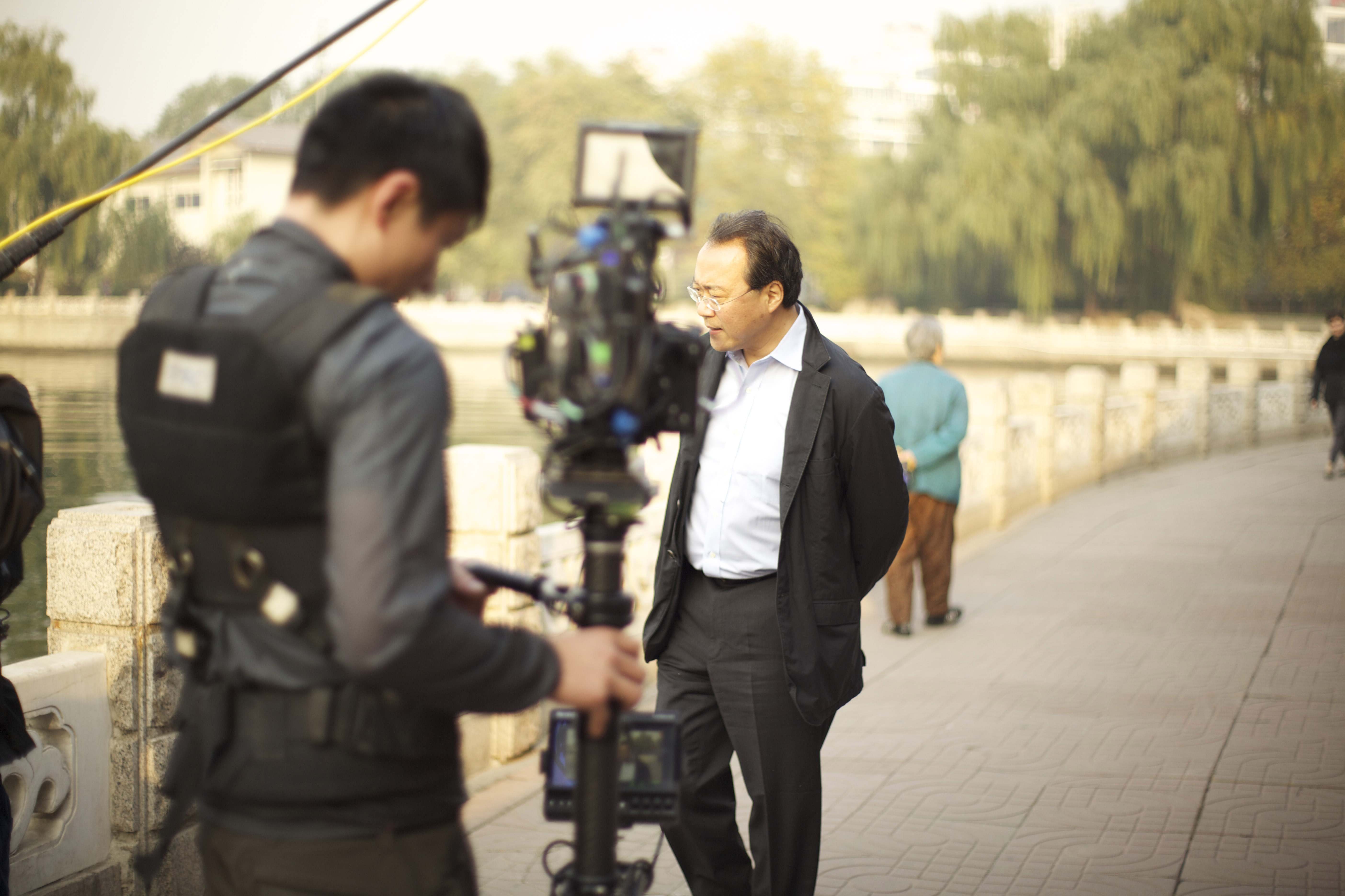 On location with Yo-Yo Ma in Beijing.