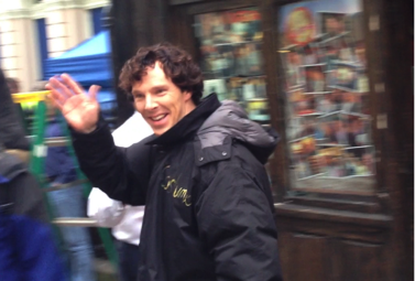 Benedict Cumberbatch waves to fans