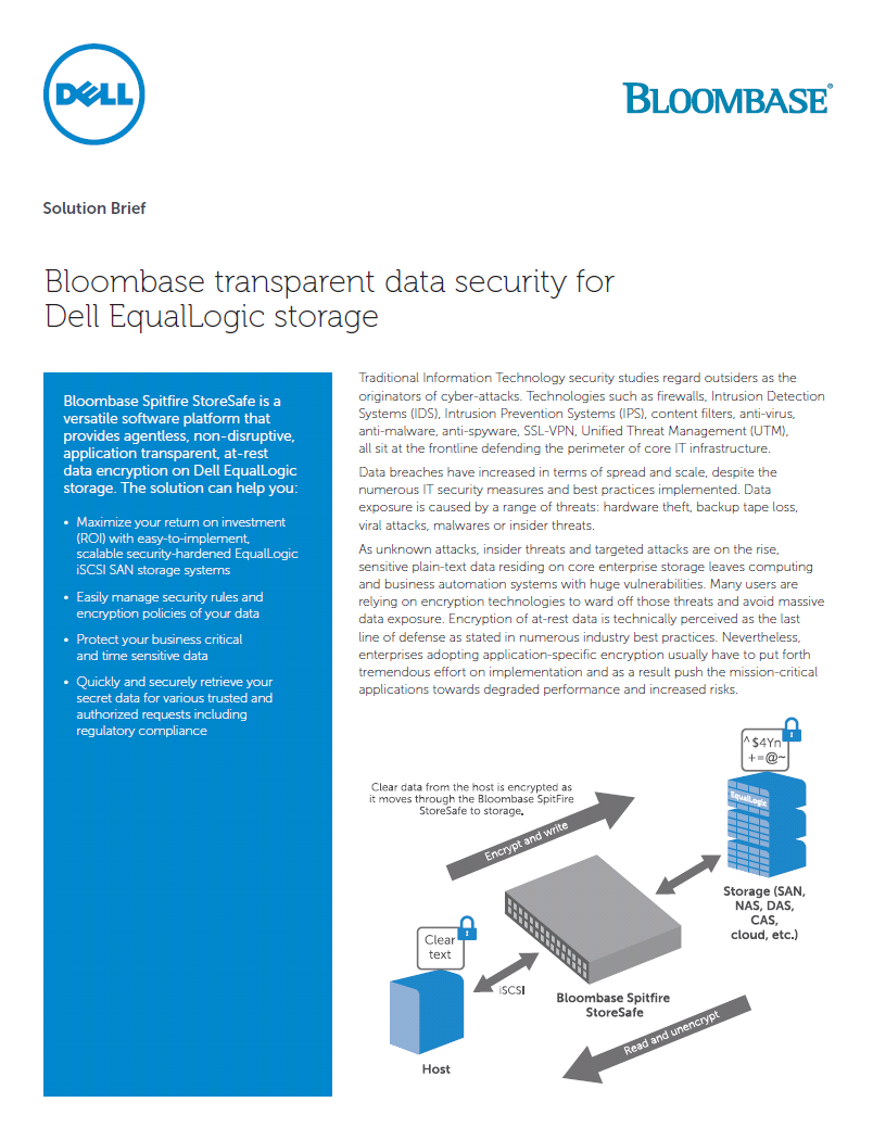 Bloombase data at-rest security solution brief