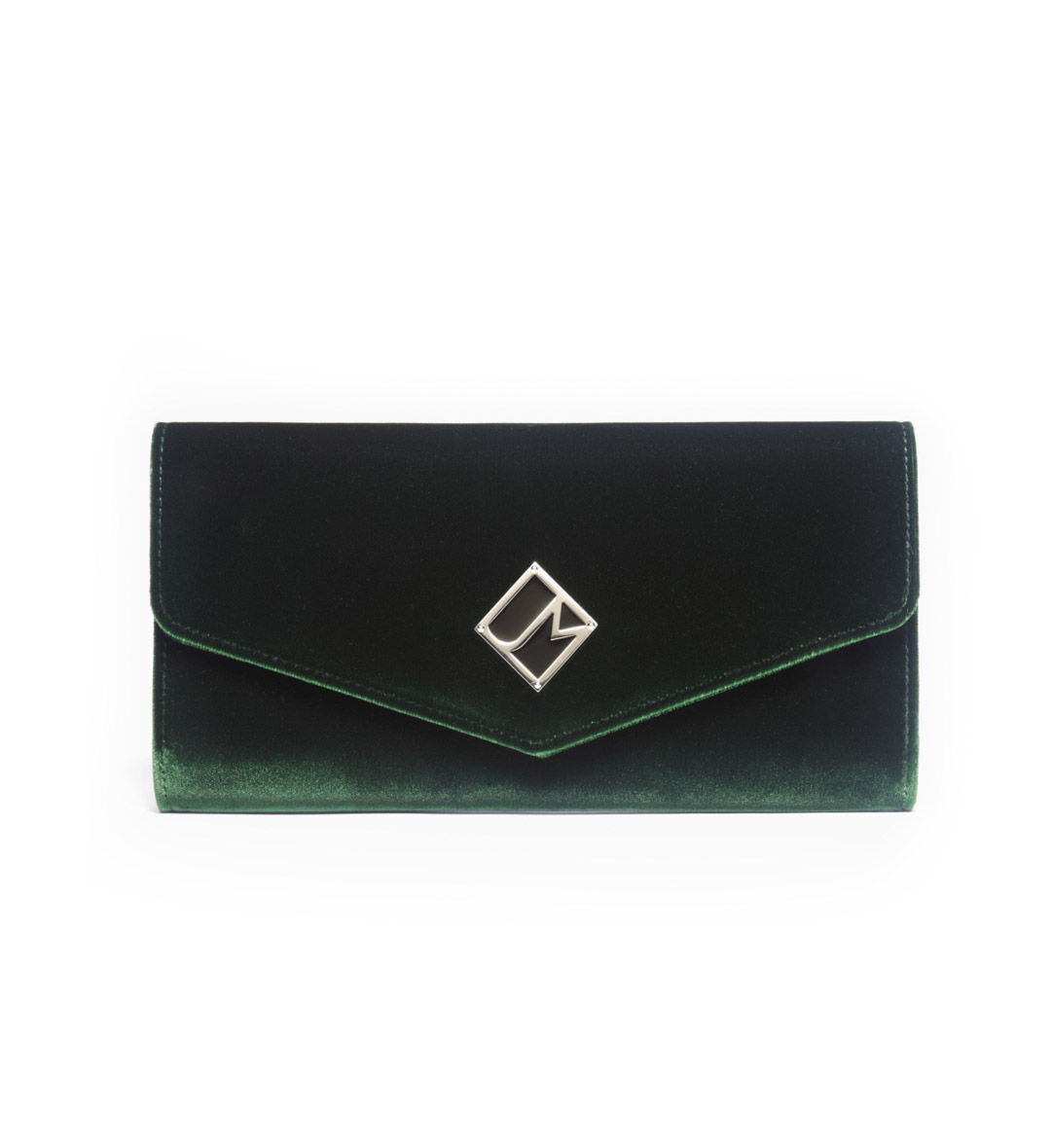 Jill Milan New Canaan Clutch in green velvet