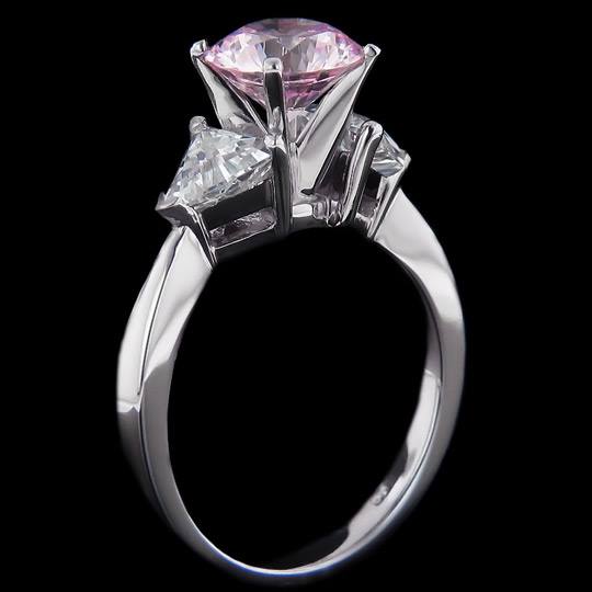 MiaDonna Selma Three Stone Ring with Pink Lab Created Diamond