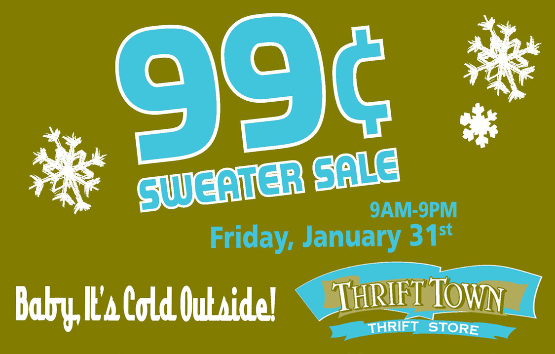 Thrift Town $0.99 Sweater Sale
