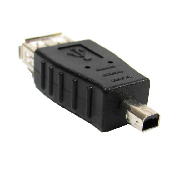 USB A Female to Mini USB B 4 Pin Male Adapter