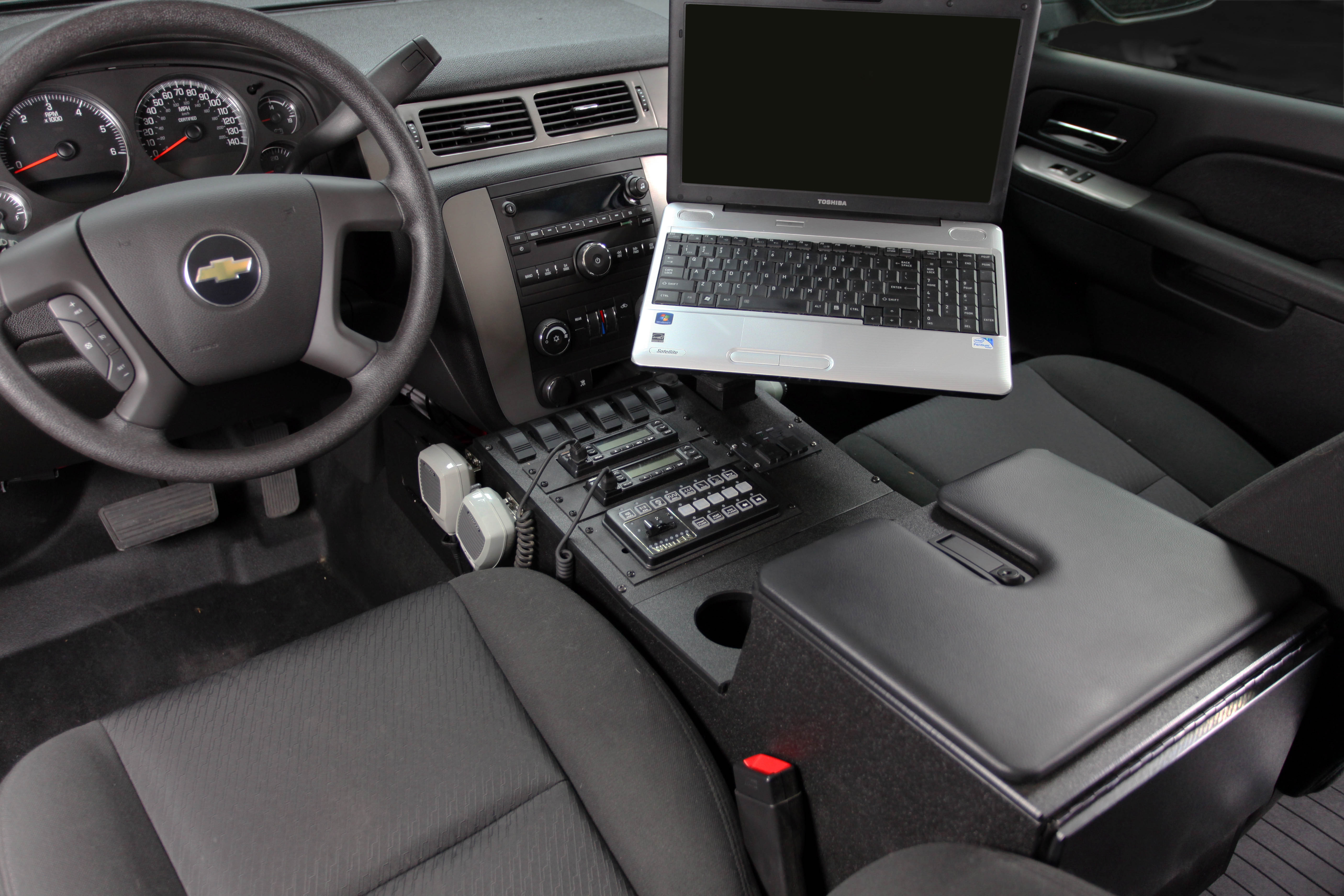 Plastix Plus form-fits each console to the vehicle model, such as in this Chevy Tahoe.
