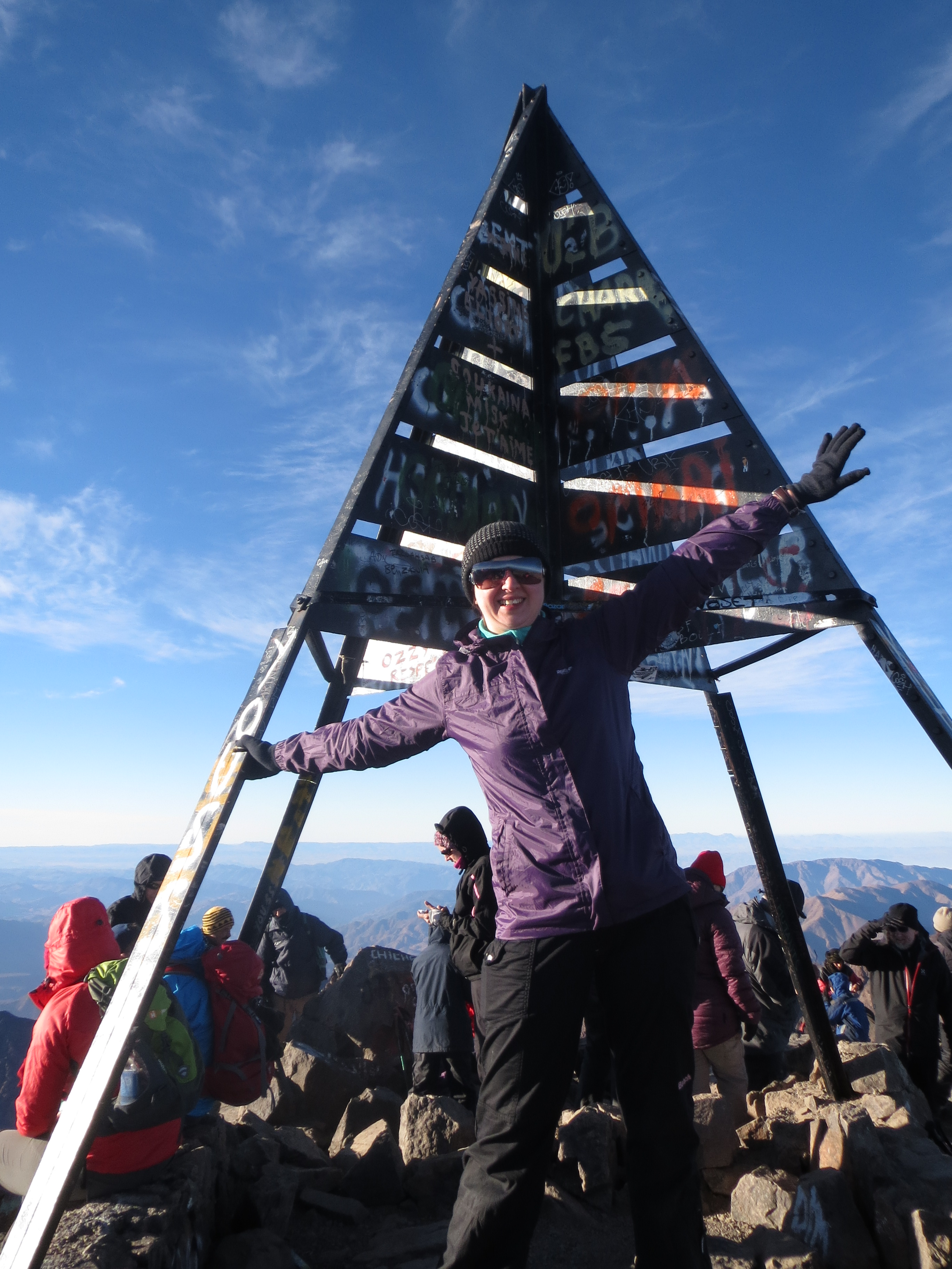 Alla at the top of Mount Toubkal