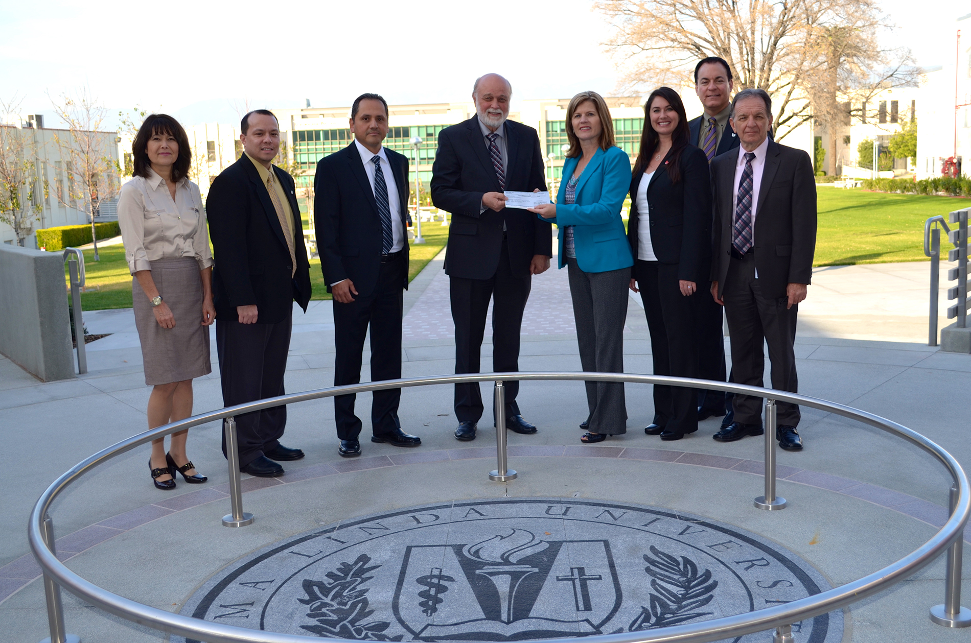 Representatives from Union Bank presented a check for $10,000 to Loma Linda University Health officials on Jan. 8 to support the proposed LLUH campus in San Bernardino.