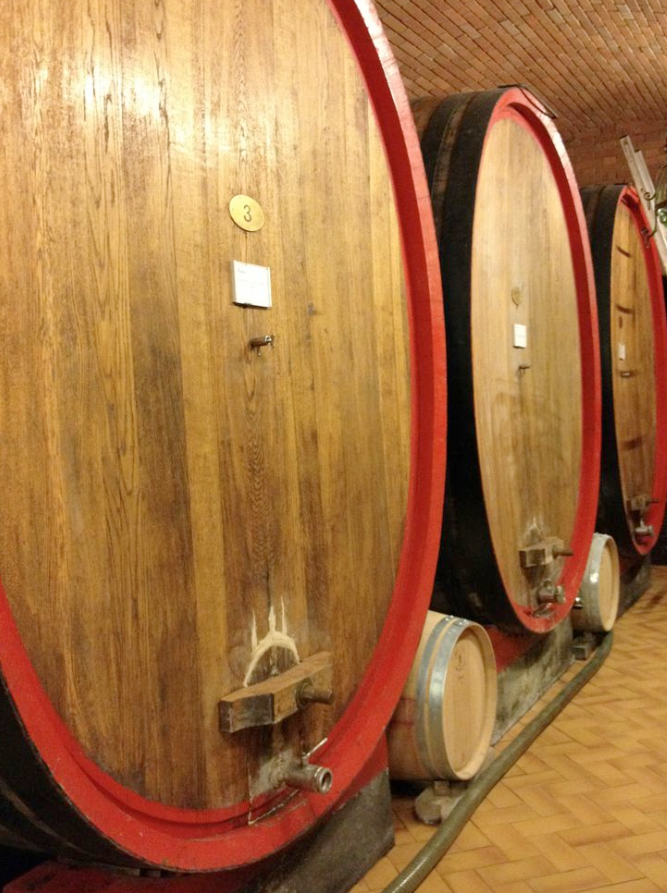 Botti, large barrels used for aging, in Italy