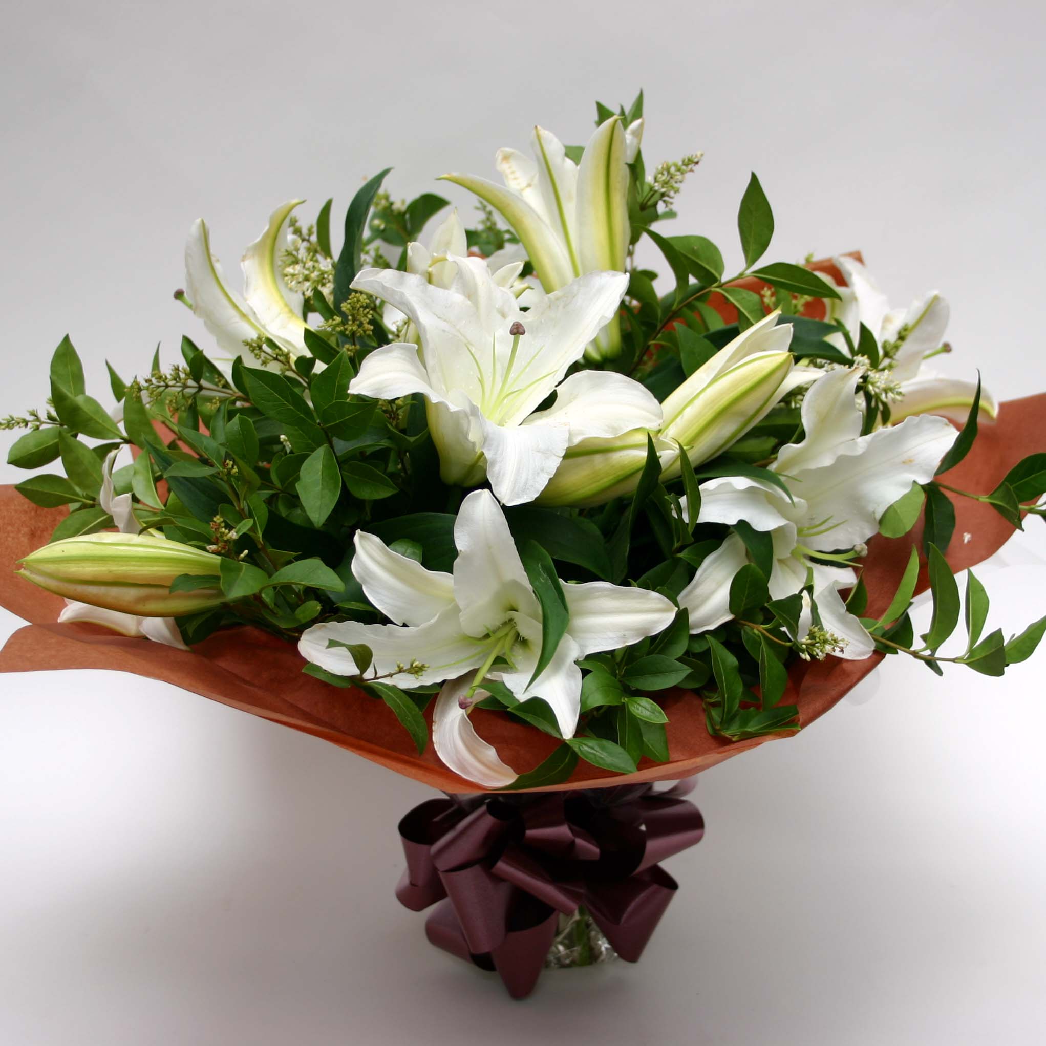 La Boheme; a bouquet of white lilies