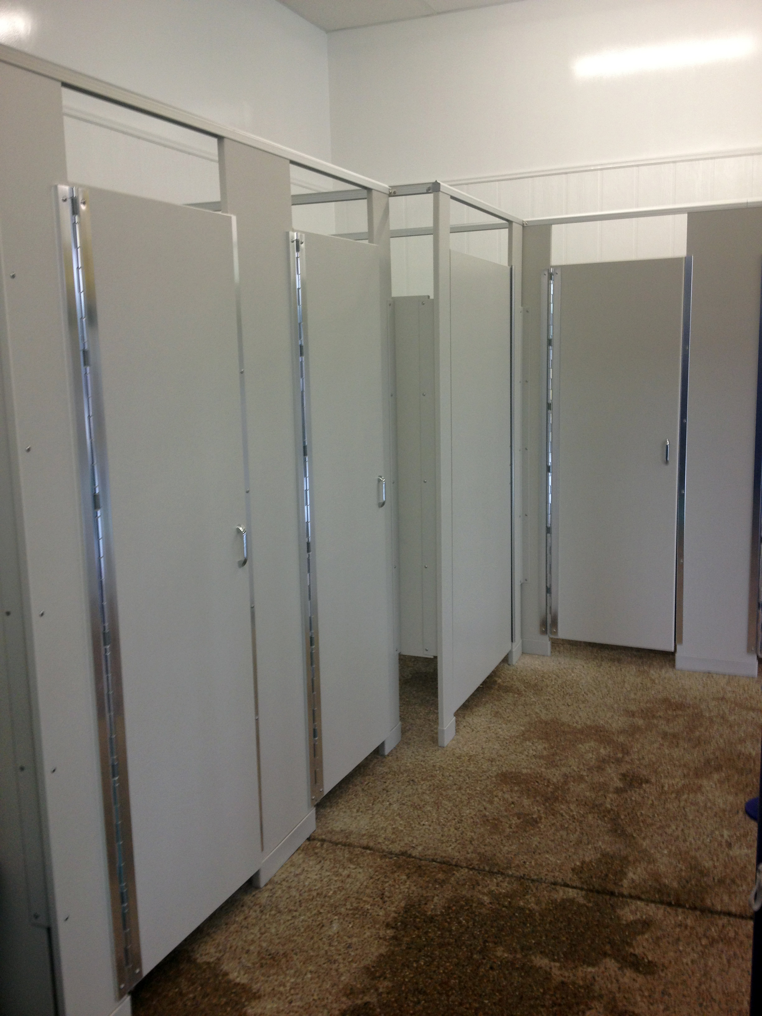 Emler's new changing rooms made with HDPE resists bacteria, dents and scratches and will never rustill never rust