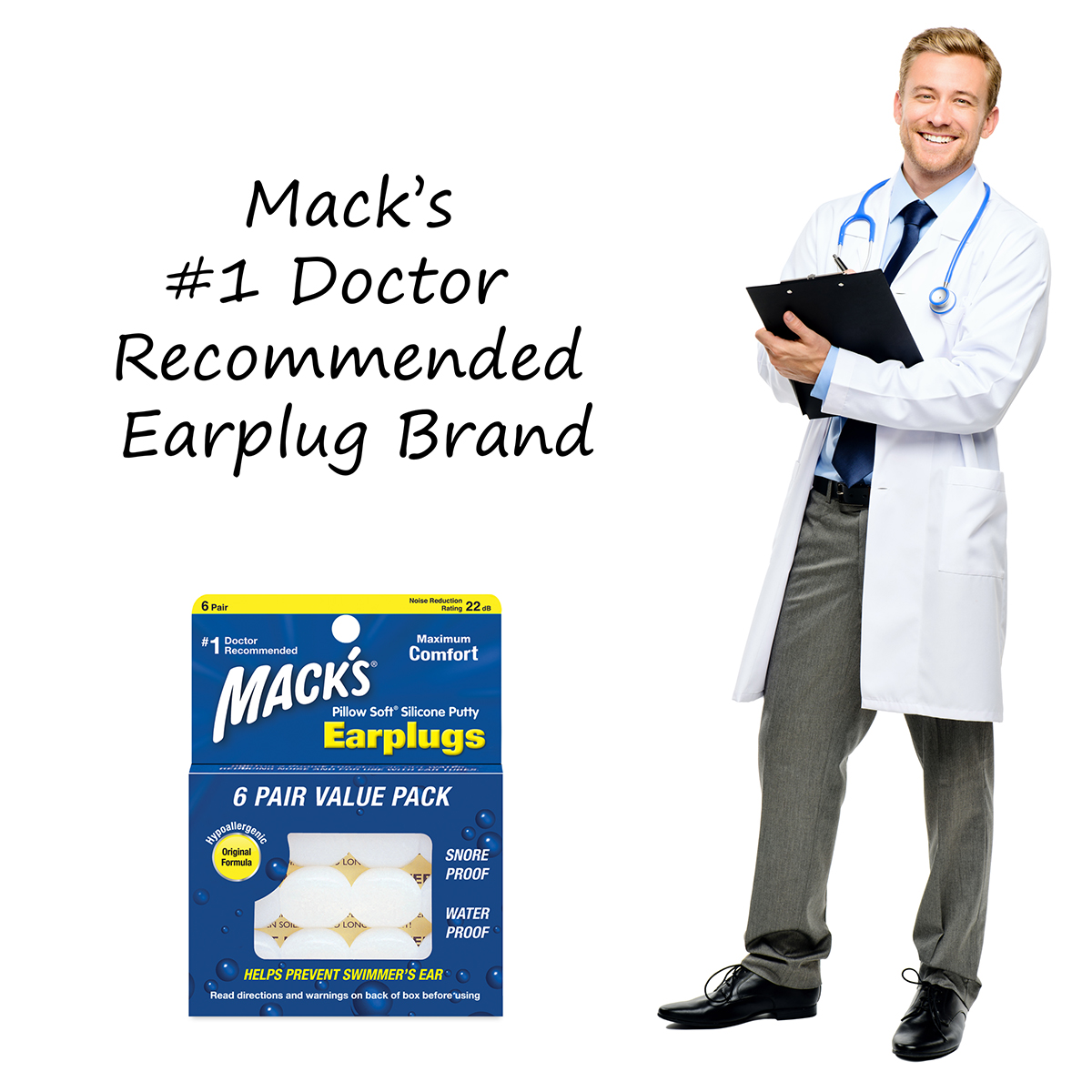 Mack's is the #1 Doctor Recommended Earplug Brand