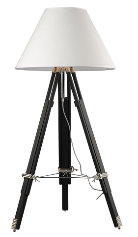 Dimond Lighting Studio Floor Lamp in Chrome and Black with Pure White Woven Linen Shade D2127