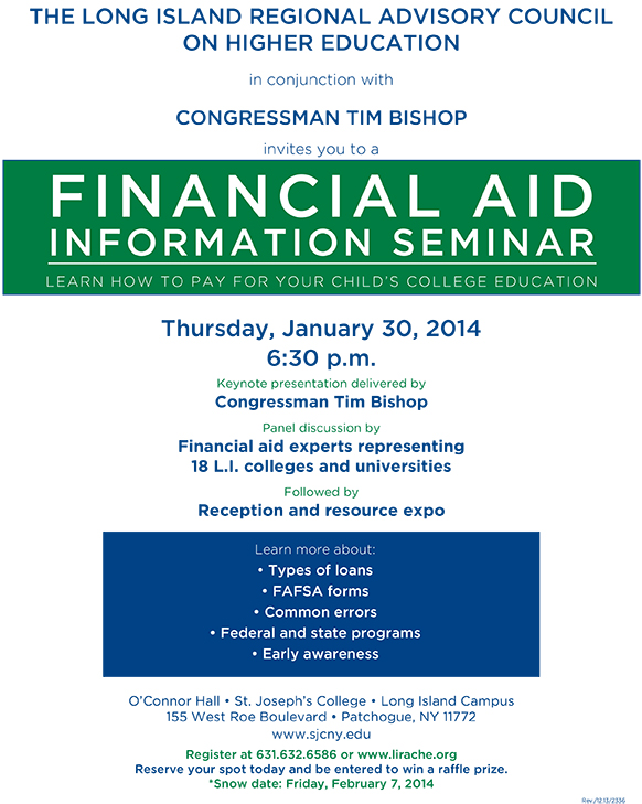 Financial Aid Information Seminar Flyer