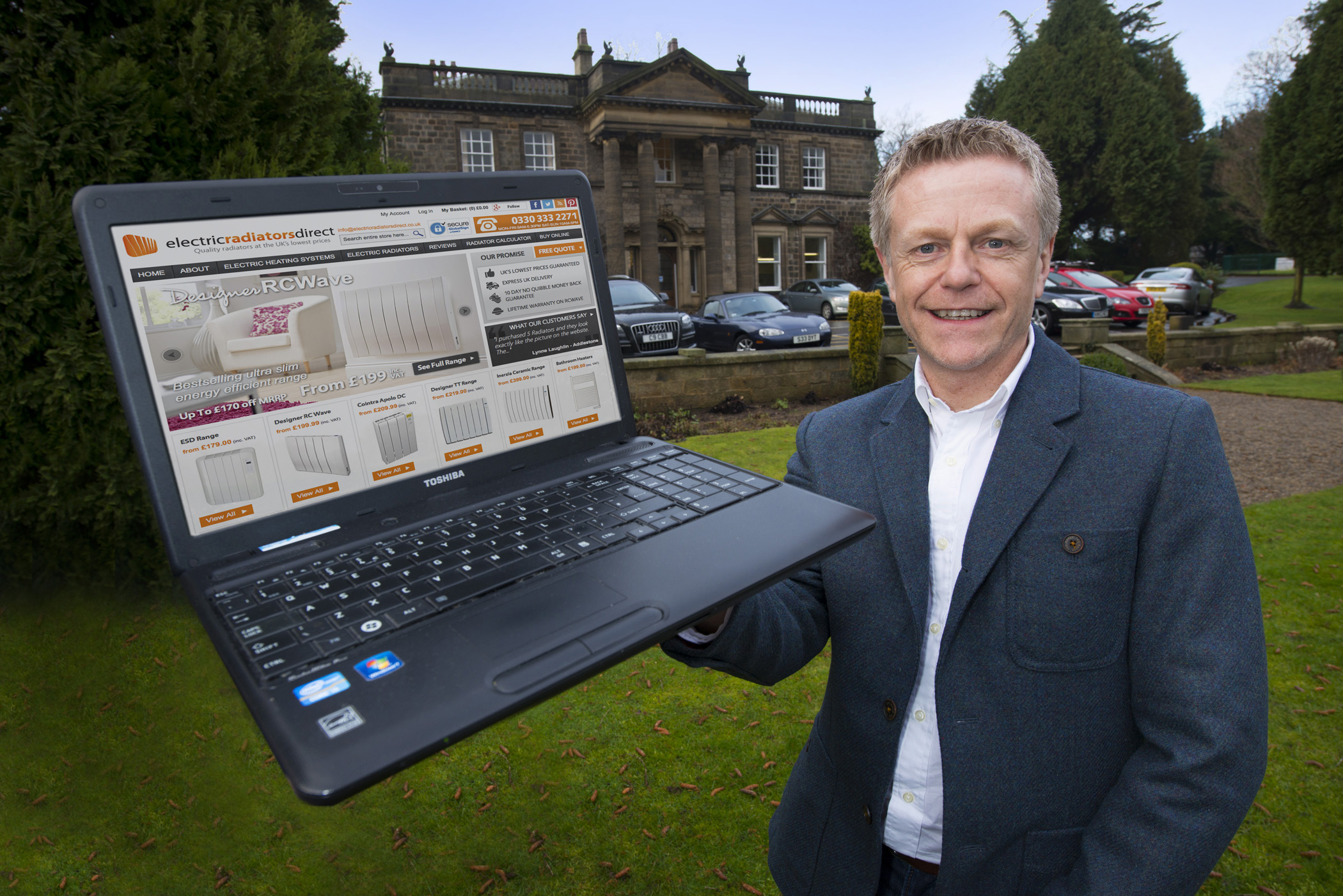 Eco Stores MD Paul Walker outside Eco Stores Direct’s Knaresborough head office at Conyngham Hall