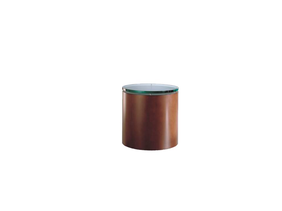 Cylinder Accent Table with Glass Top