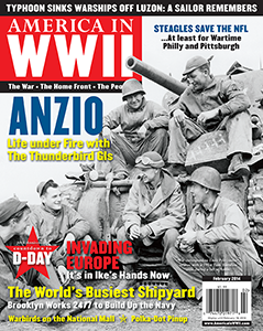 The cover of AMERICA IN WWII magazine's February 2014 issue, which contains the article on the Steagles. AMERICA IN WWII