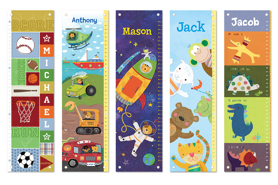 I See Me!'s new growth charts are available in several styles, printed on high quality canvas and wonderfully illustrated by a variety of award-winning artists.