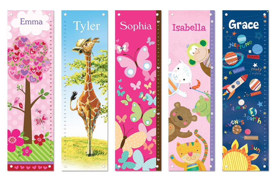 I See Me!'s growth charts are all made one at a time and are personalized with the child’s name.