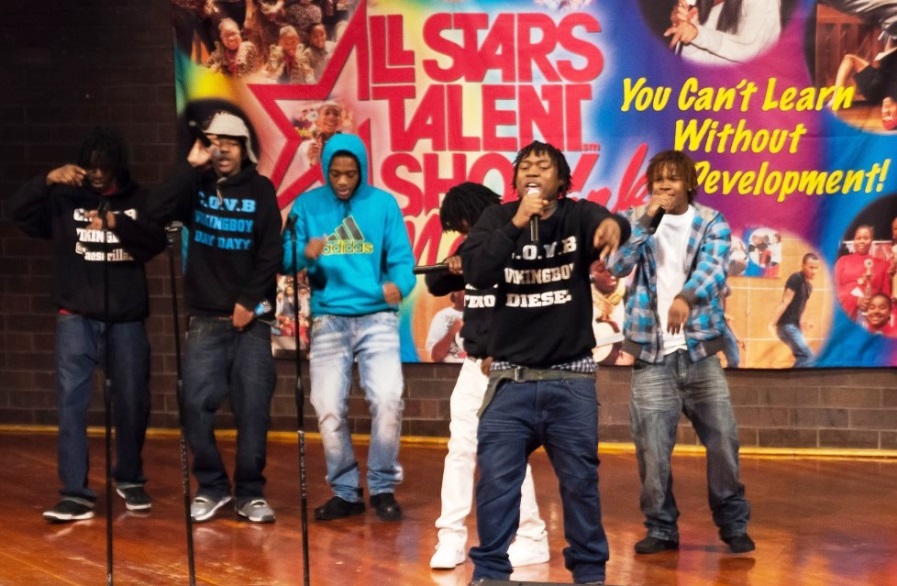 Youth performers at an All Stars Talent Show Network event in Chicago.