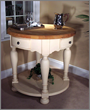 RSVP Round 36" Kitchen Island in a Cream and Natural Sherwin Williams Finish, Kaco Model# K536-C