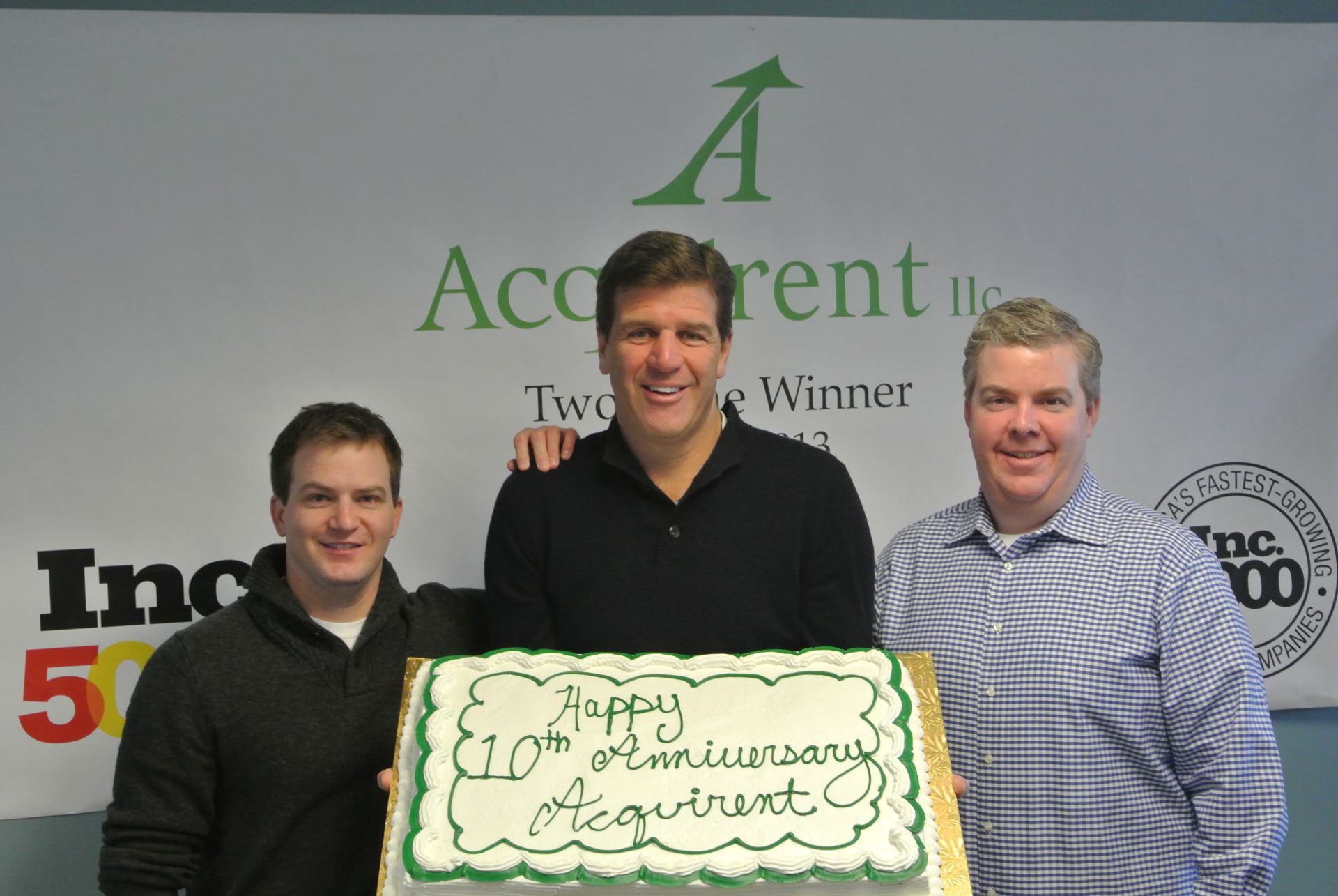 Geoff Winthrop, Joe Flanagan, Jeff Purtell Celebrate Acquirent 10 Year Anniversary