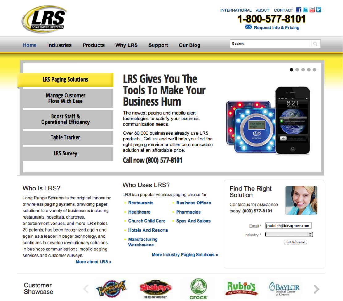 Legacy LRS as shown in the former Pager.net website