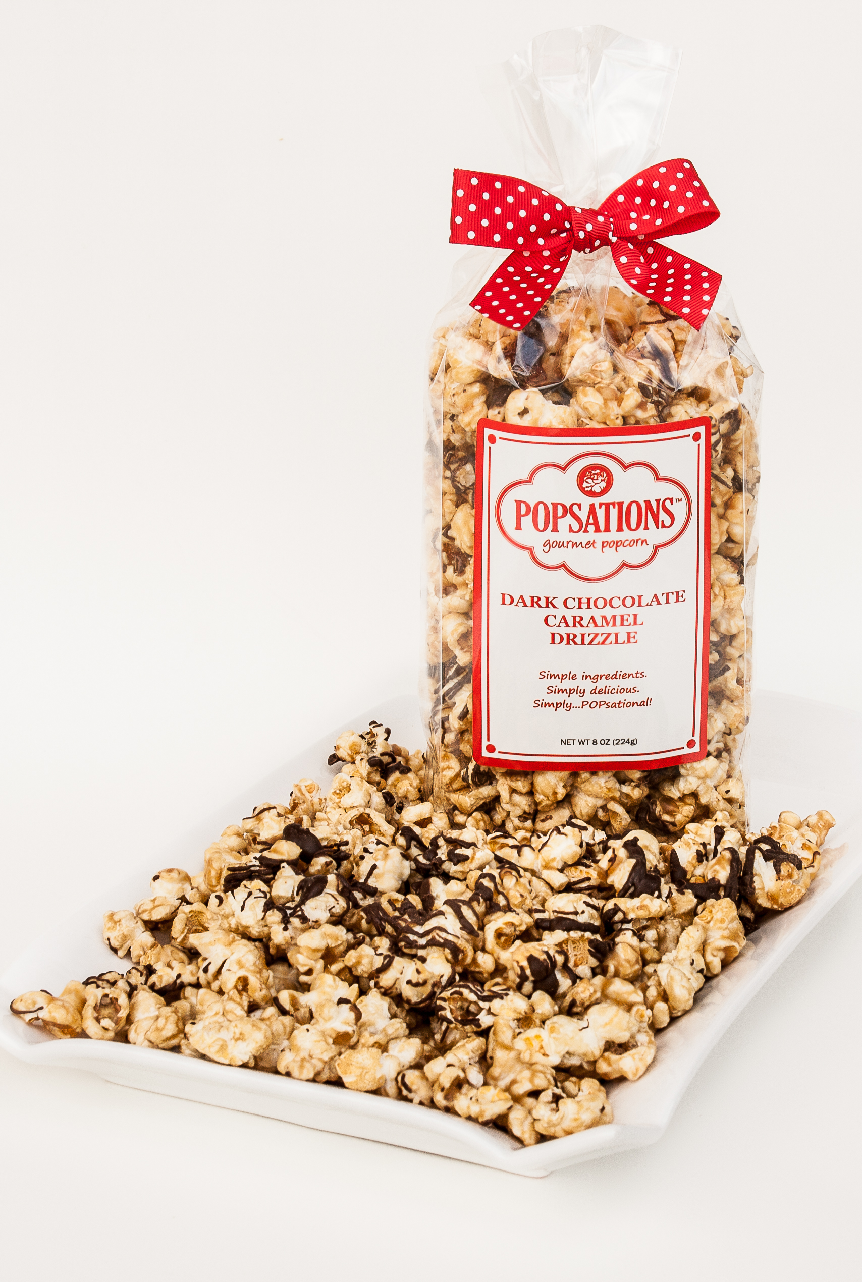 Dark Chocolate Drizzle Caramel Popcorn from Popsations Popcorn