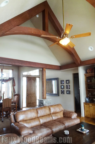 FauxWoodBeams Installed Woodland Arched King Truss.