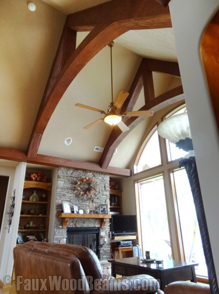 Another dramatic residential install of faux wood beams and trusses.