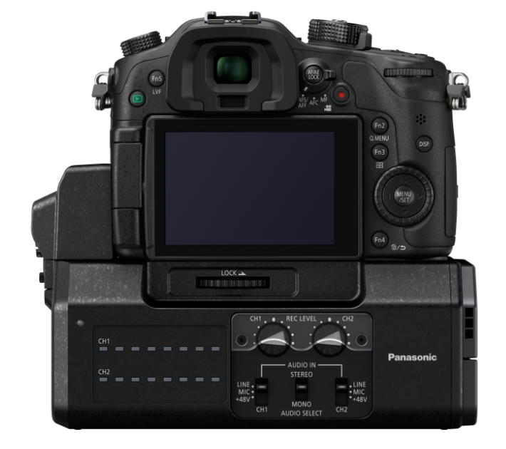 Panasonic DMC GH4 Mirrorless Digital Camera - Back - with YAGH Interface Adapter
