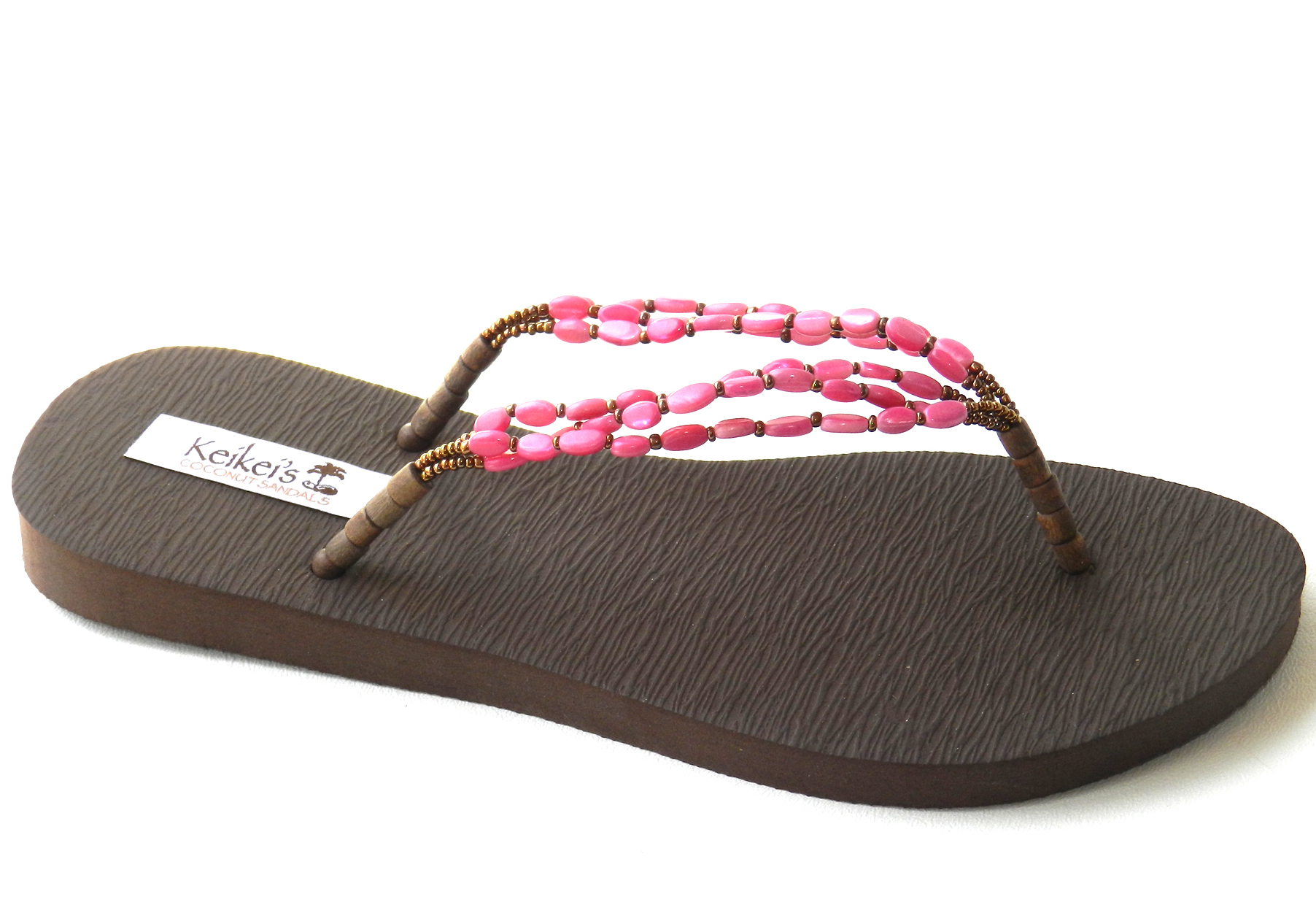 Pink Mother of Pearl Flip Flops