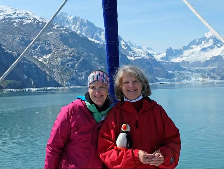 Muffin and the girls in Glacier Bay