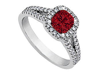 created ruby engagement ring