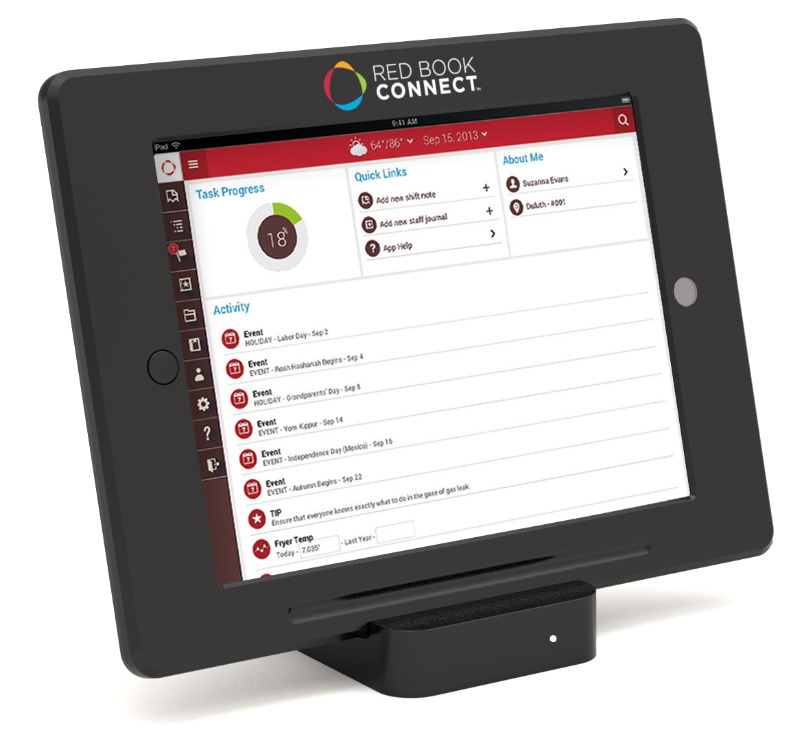 Red Book Connect debuted their newest mobile product, the Digital Red Book, and an optional ruggedized iPad built to withstand the harsh operating conditions of a restaurant.