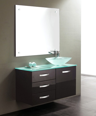 Tempered Glass Vanity Tops, Tempered Glass Vanity Top With Integrated Sink