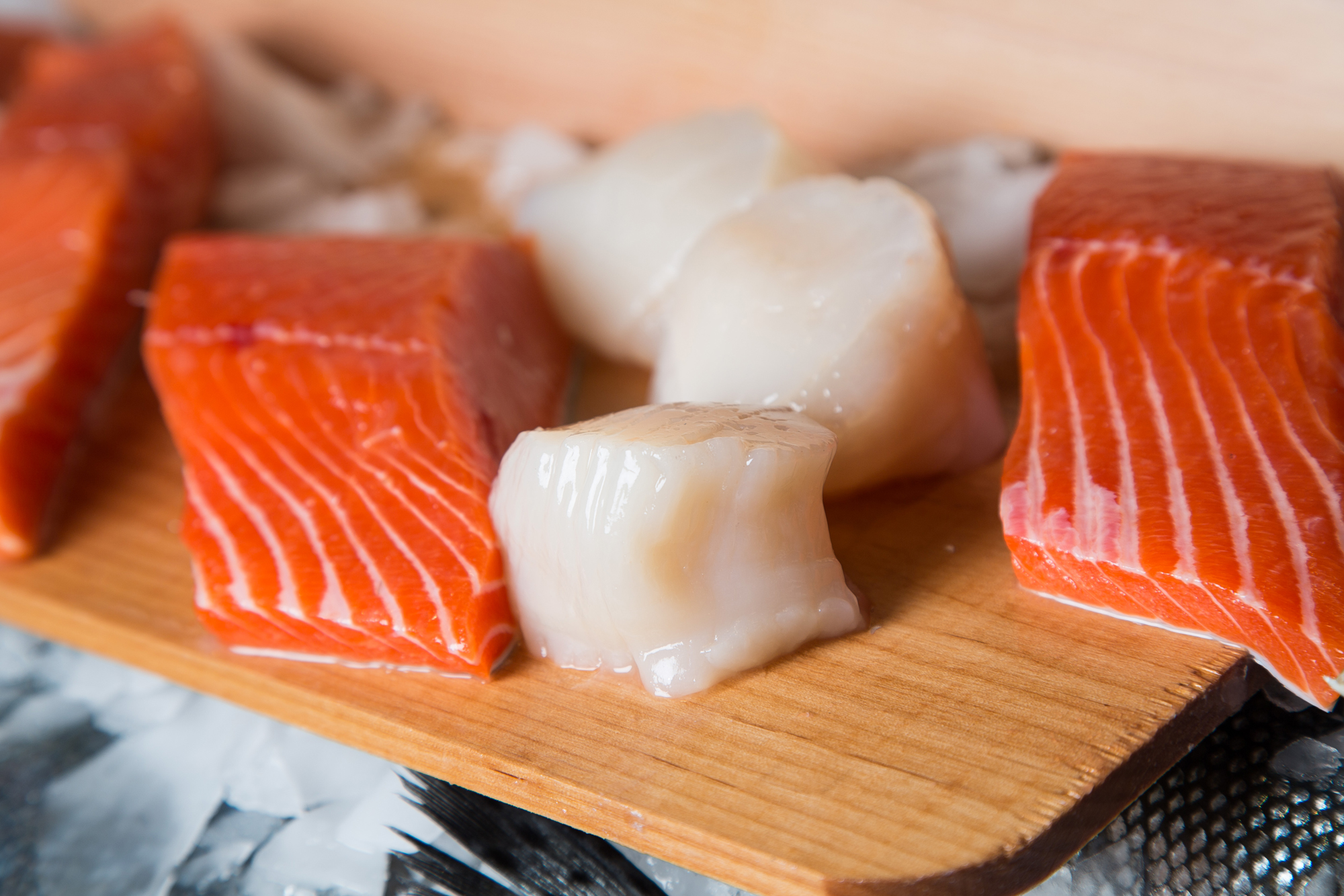 Heart-Healthy King Salmon and Fresh Scallops.