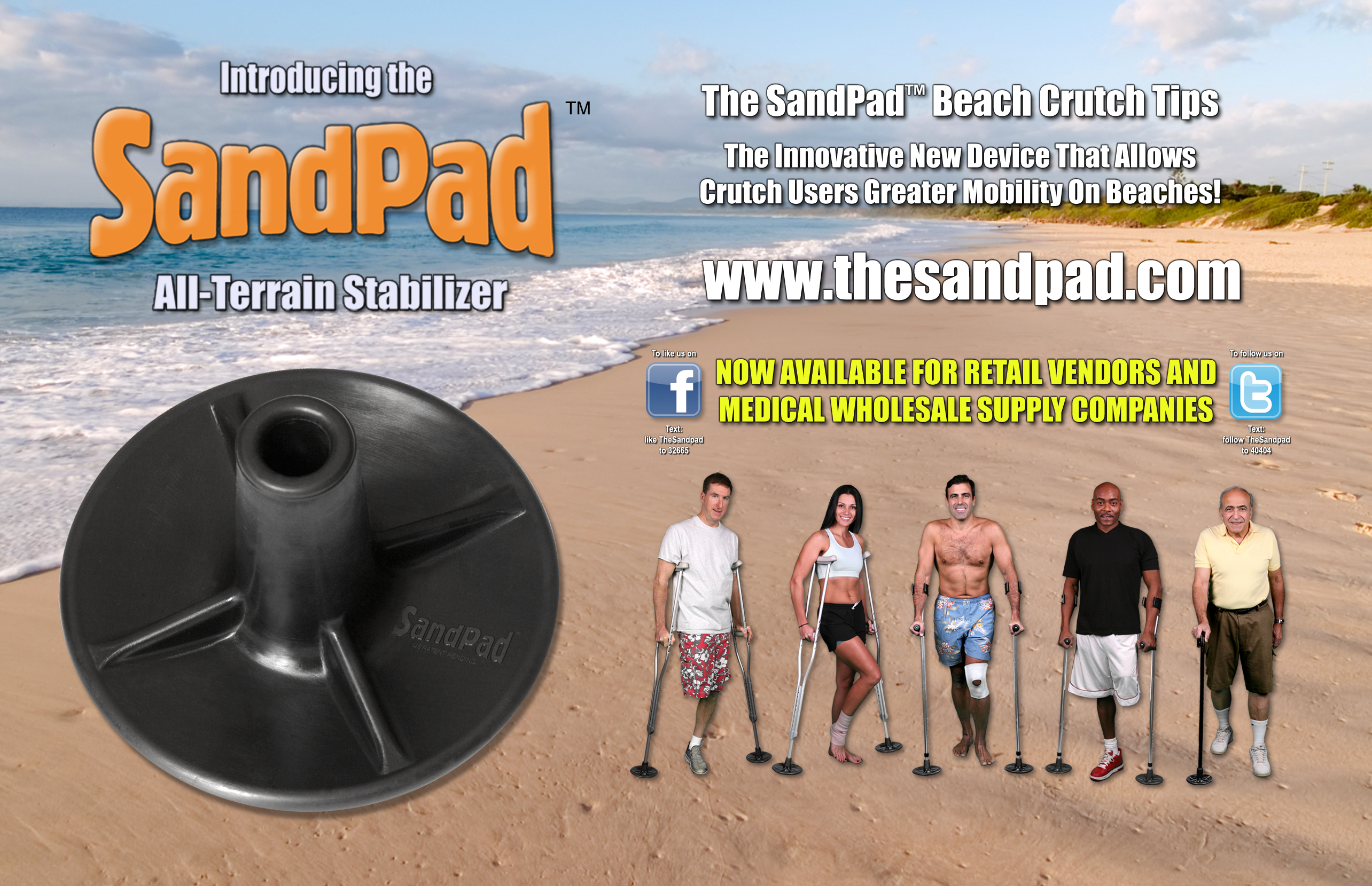 SandPad™ Beach Crutch Tips